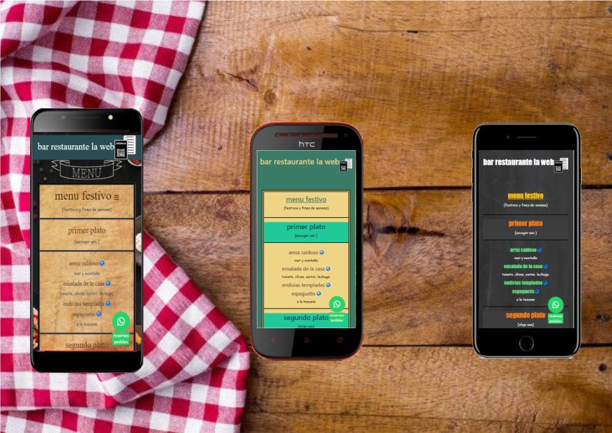 moviles con la app fondo restaurante