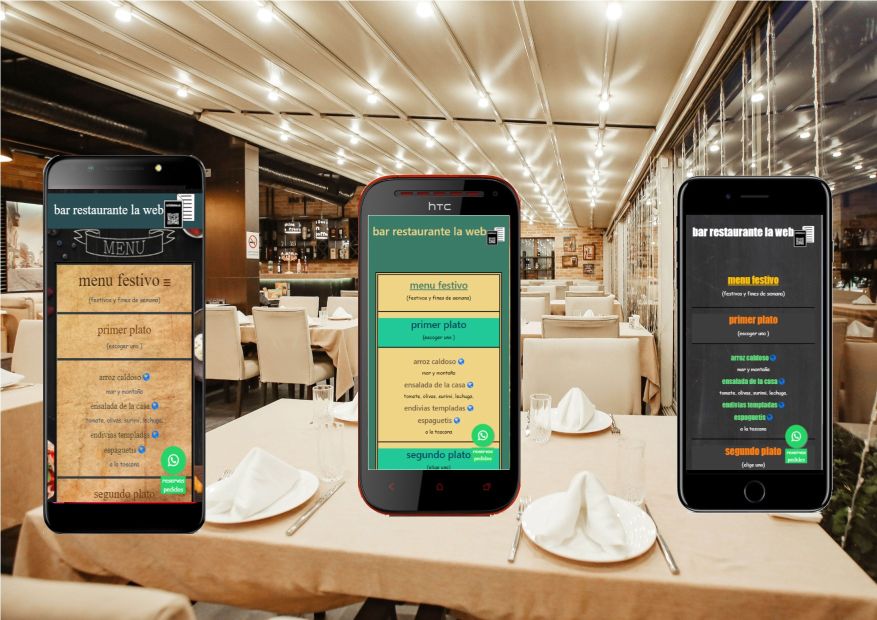 moviles con la app fondo restaurante