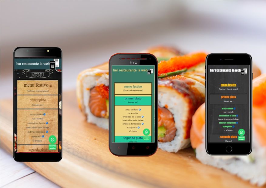 moviles con la app fondo restaurante